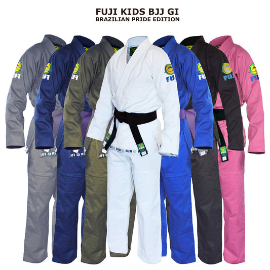 Fuji BJJ Gi - Kids Brazilian Pride Edition with White Belt