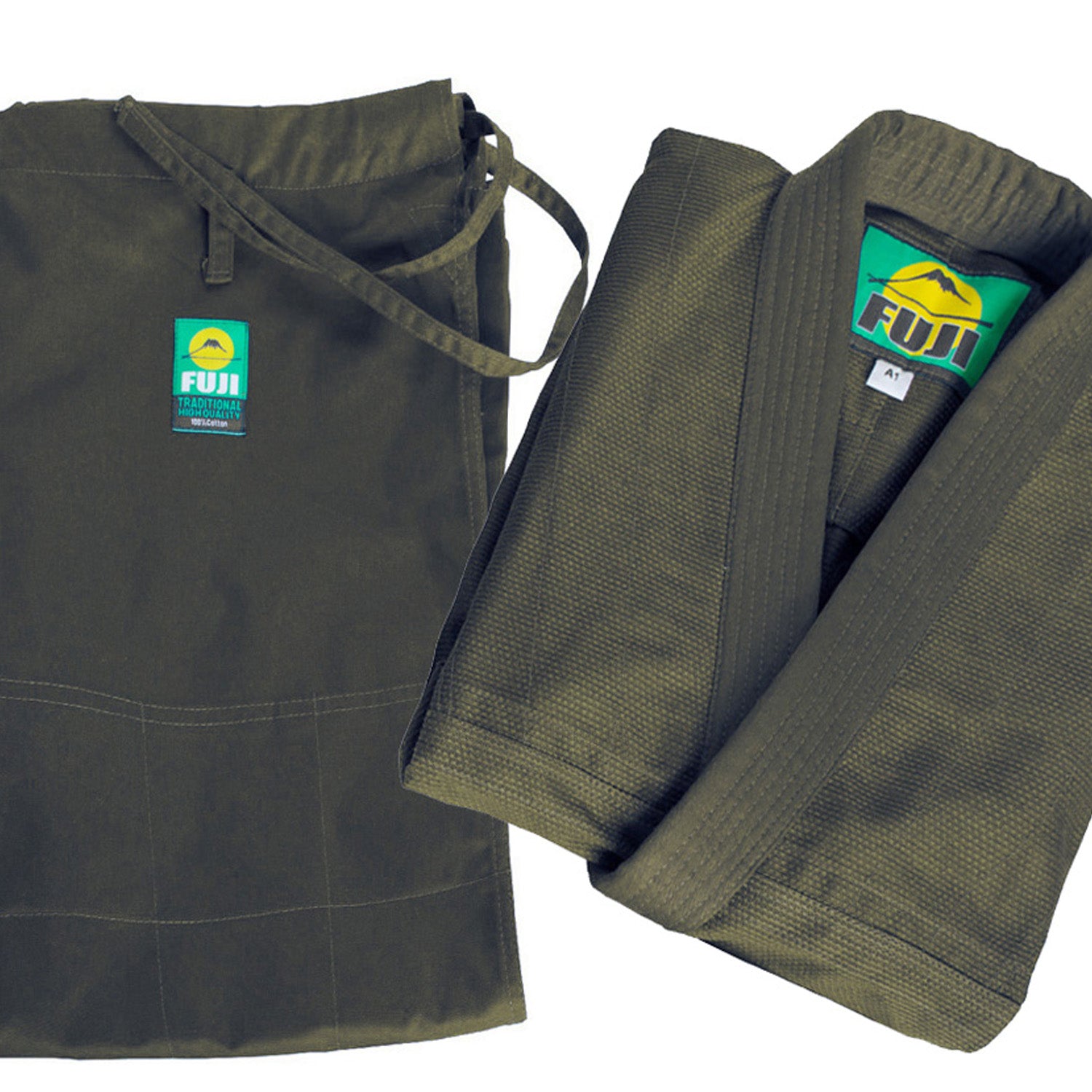 Fuji BJJ Gi - Brazilian Pride Edition with White Belt (Army Green) | FUJI OUTLET