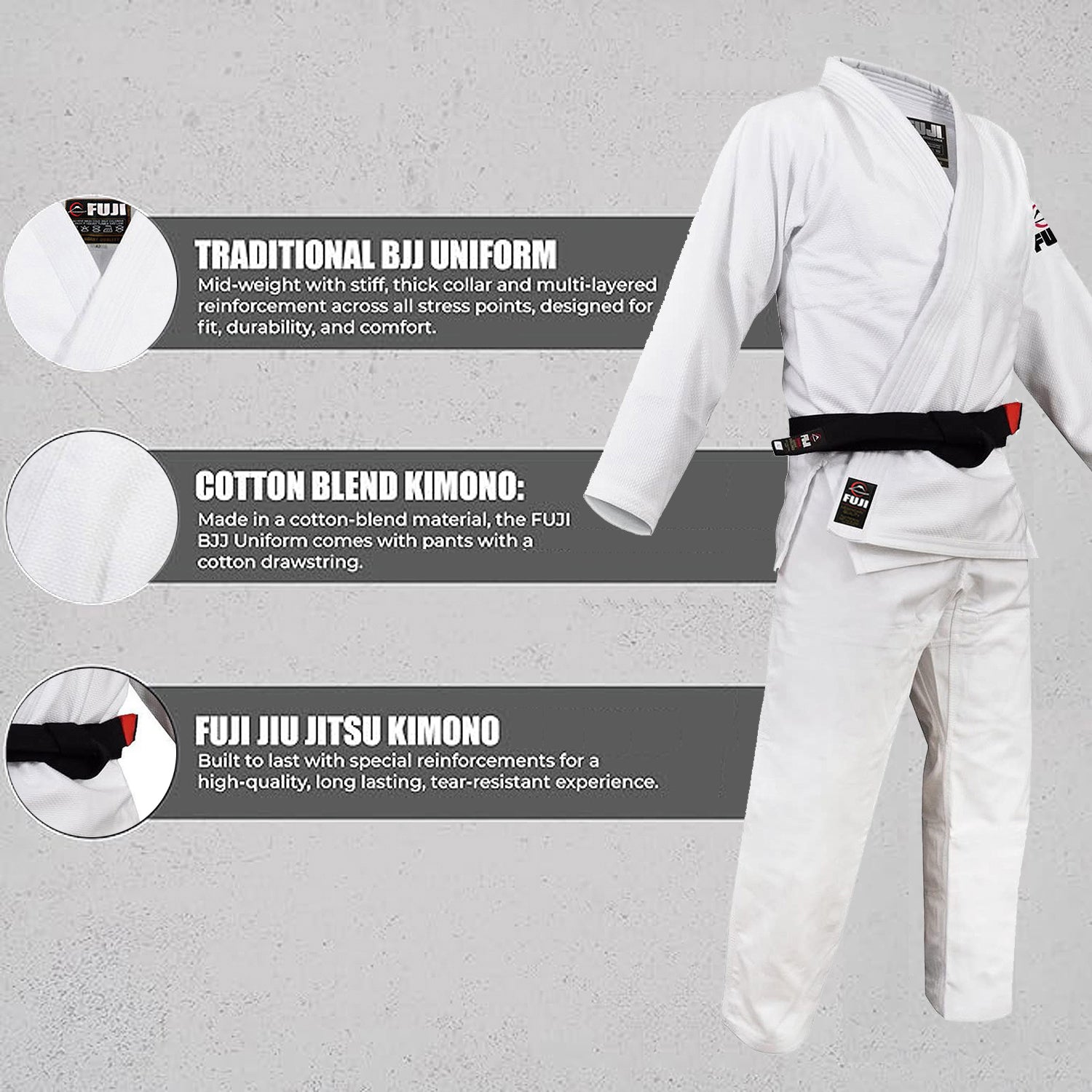 Fuji BJJ Gi - Original Brazilian Jiu Jitsu Uniform (White) | Fuji Outlet