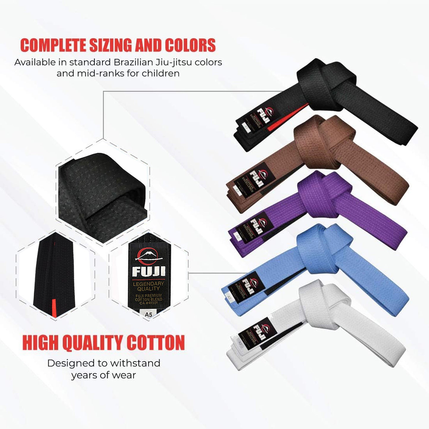 Fuji Adult BJJ Rank Belt - FUJI OUTLET